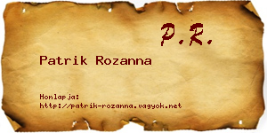 Patrik Rozanna névjegykártya